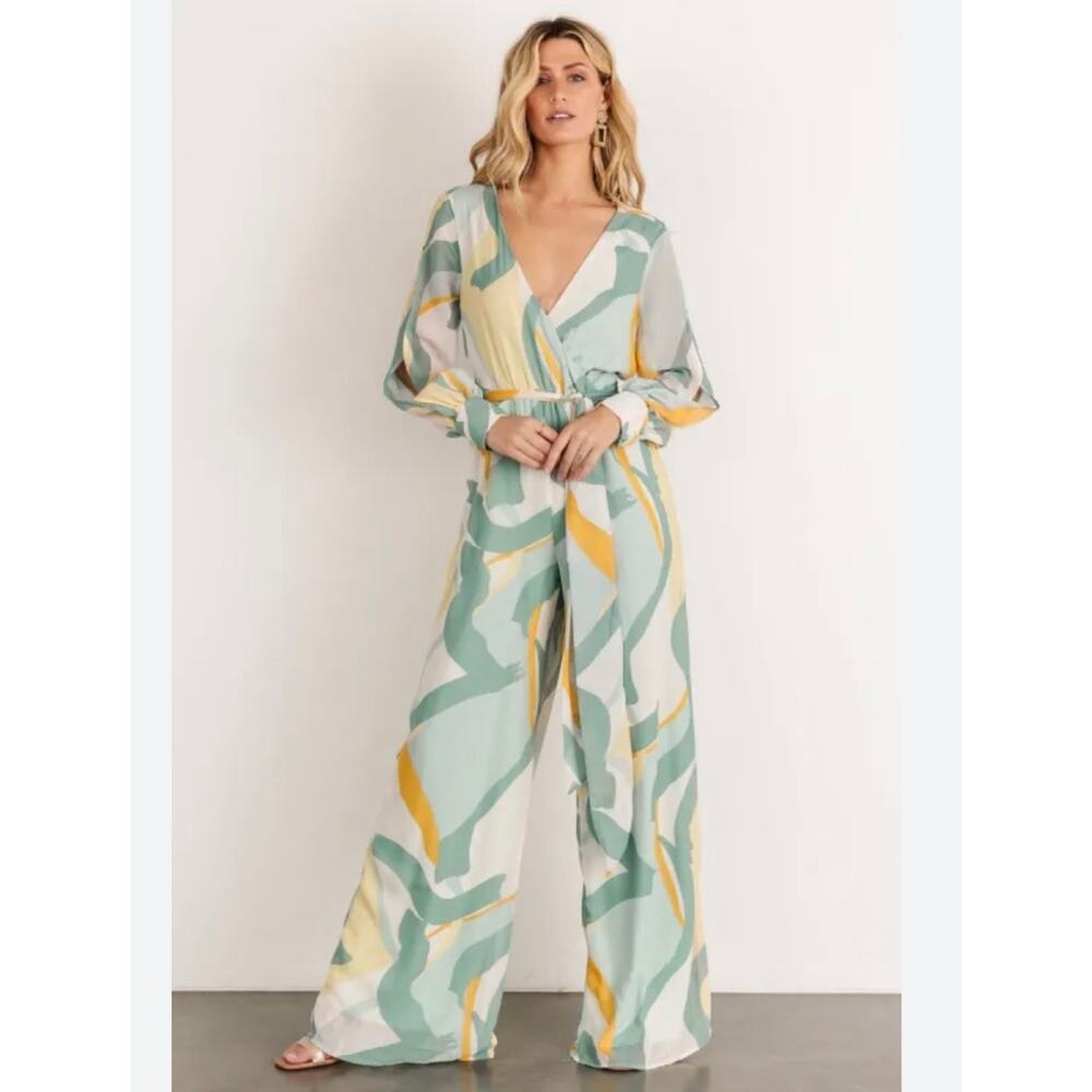 NWT Baltic Born Women's Sage Print‎ Augustina Jumpsuit Multicolor Size Small